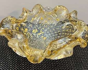 Murano Gold/Silber Flocke Aschenbecher/kleine Schale