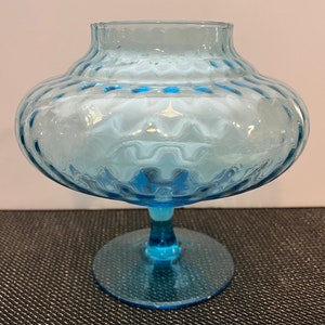 Empoli Aqua Blue Italian Diamond Optic Bowl/vase