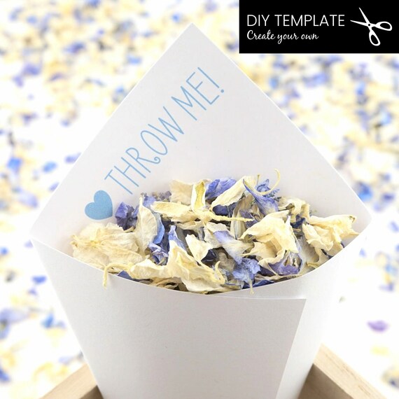 Diy Wedding Confetti Cones Throw Me Digital File Instruction Etsy