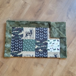 Então Deerly amava cobertor de bebê minky, cobertor de bebê veado, cobertor de bebê caça, cobertor de bebê camuflado, cobertor de bebê homenzinho, verde, preto, marrom
