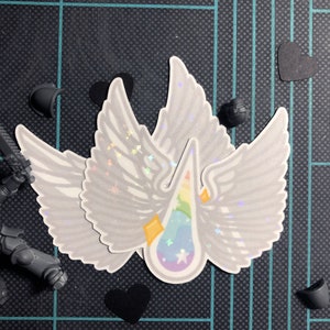 Kawaii Blood Angels Emblem (Hammy 39.99K) | Protected Sticker/Decal | Holo-Star Overlay