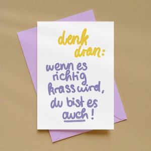 Postkarte „krass“ A6 – Typografie-Print, Statement Karte, Minimalistische Kunstkarte, Geschenk, Wanddeko
