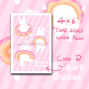 Let&#39;s BunBun Donut Dance Bunny Happy Postcard, LilacBunny Art Print