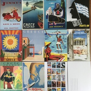 20 hochwertige Vintage Reisebilder aus Griechenland Postkarten.