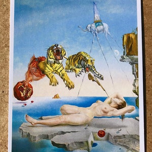 Novo conjunto de 10 imagens de arte de Salvador Dali copiadas de reimpressões como cartões postais de qualidade