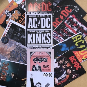 Conjunto de 21 imagens da banda AC/DC reproduzidas como cartões postais de qualidade