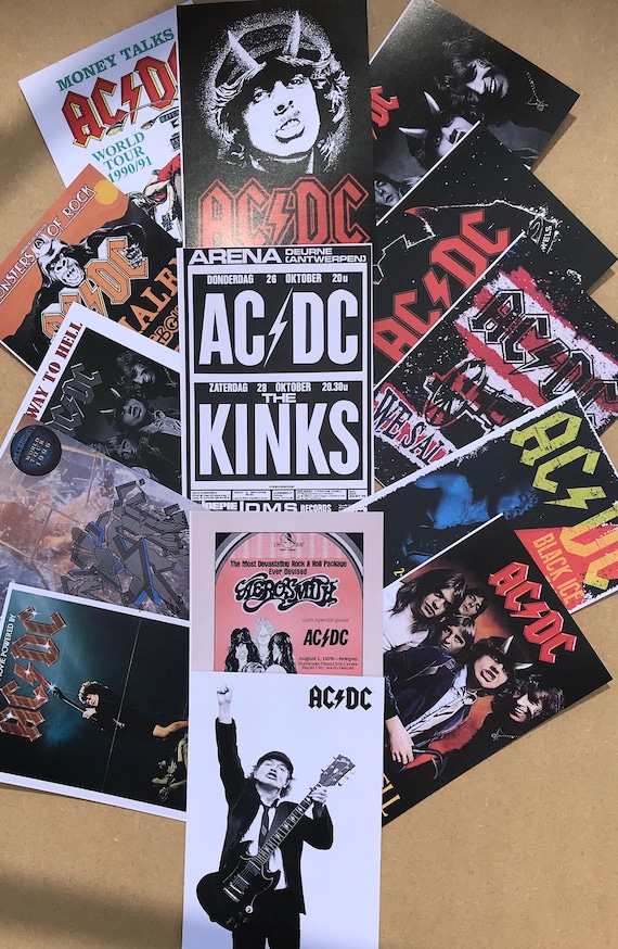 Set of 21 AC/DC Band Images Reproduced as Quality Postcards | Etsy UK