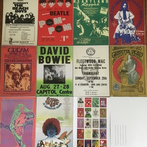 20 vintage Rock und Pop Konzertplakate als hochwertige Postkarten