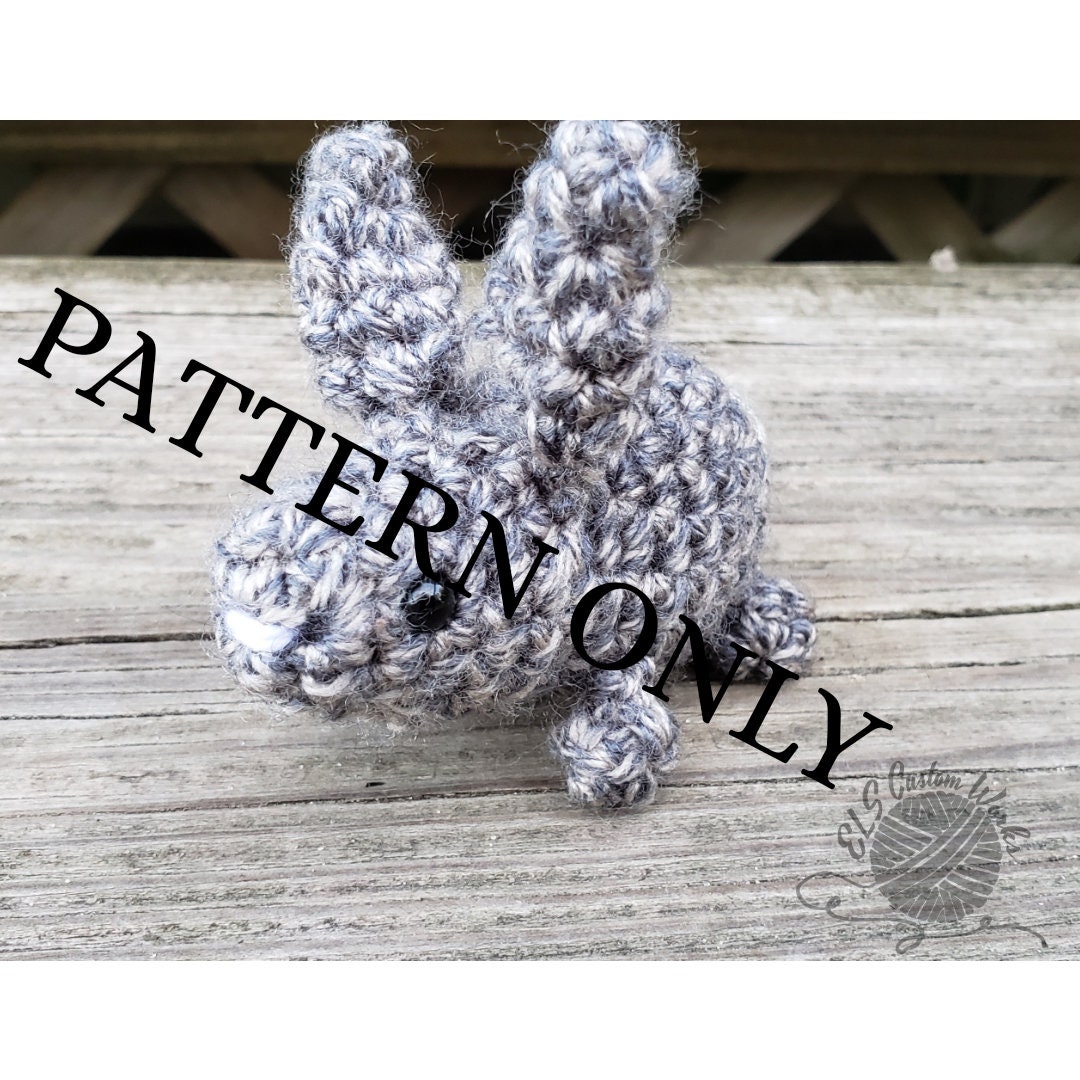 CROCHET PATTERN: Miniature Stuffed Bunny Pattern, Crocheted Rabbit ...