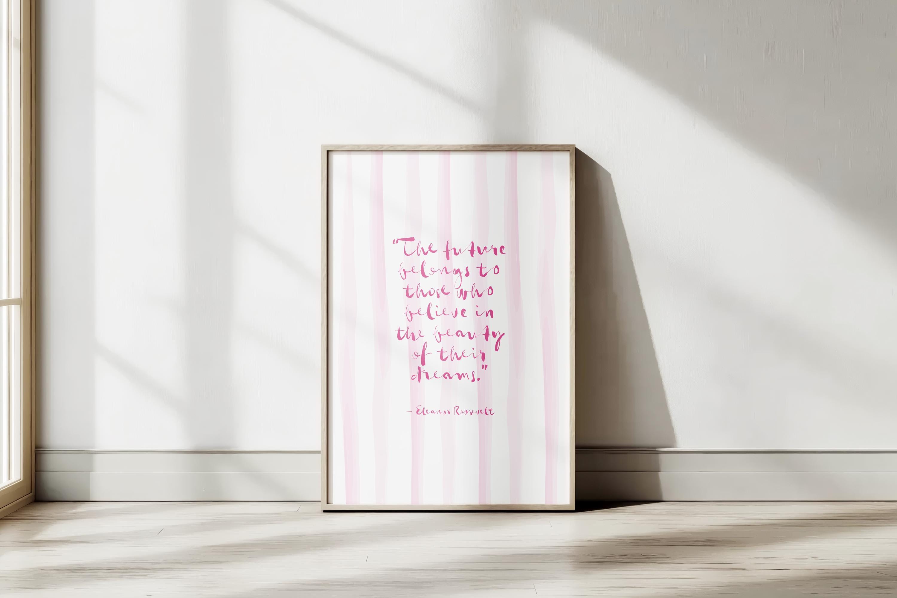 Eleanor Roosevelt Zitat - A4 Druckbares Design - Gestreiftes Poster - Eleanor Roosevelt Poster