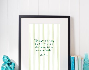 John Muir Zitat - A4 Druckbares Design - Gestreiftes Poster & Zitat - John Muir Poster