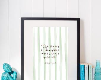Berg Zitat - A4 Druckbares Design - Gestreiftes Poster - Berg Poster