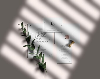 Sternenklare Nacht Hochzeitsanzug | Anpassbare Hochzeitssuiten | Hochzeit einladen | Hochzeitssuiten