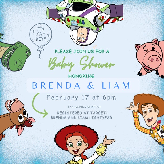 Toy Story Baby Shower Digital Invitation Canada