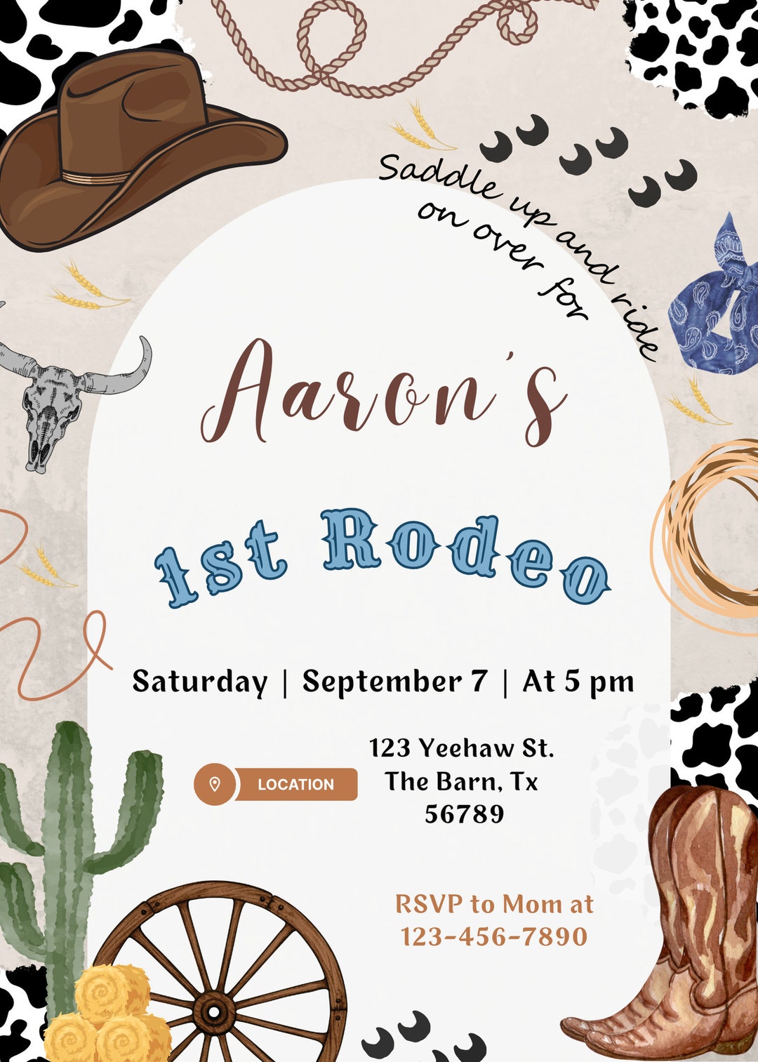 First Rodeo Birthday Invitation - Etsy