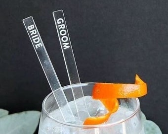 Custom Clear Acrylic Stir Sticks- Weddings, Parties, Etc.