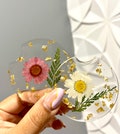 Floral Car Coasters (Set of 2): Real Flower Resin Cup Holder