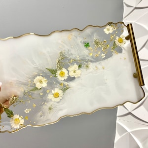 Floral Vanity Tray, Floral Tray, Coffee Table Tray,  Decorative Tray, Perfume Tray, Home Decor,Floral Home Decor, Gift for her, Serving Tray