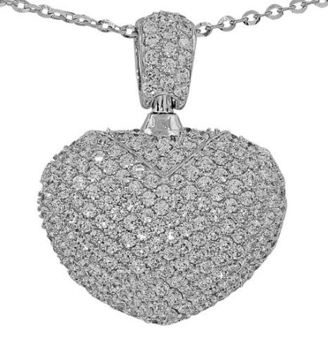 Luxurious Puff Heart Necklace Etsy