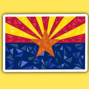 Arizona Flag, Phoenix Arizona, Arizona Sticker, Arizona Artwork, Arizona Theme, Tucson, Arizona State, Sedona AZ, Cooler Stickers