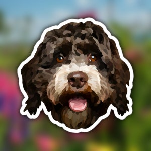 Portugese Waterhond Sticker, Portugese Waterhond, Zwart-witte Hond, Hondoverzicht, Doggy Gift, Puppy Essentials, Dog Remembrance Gift