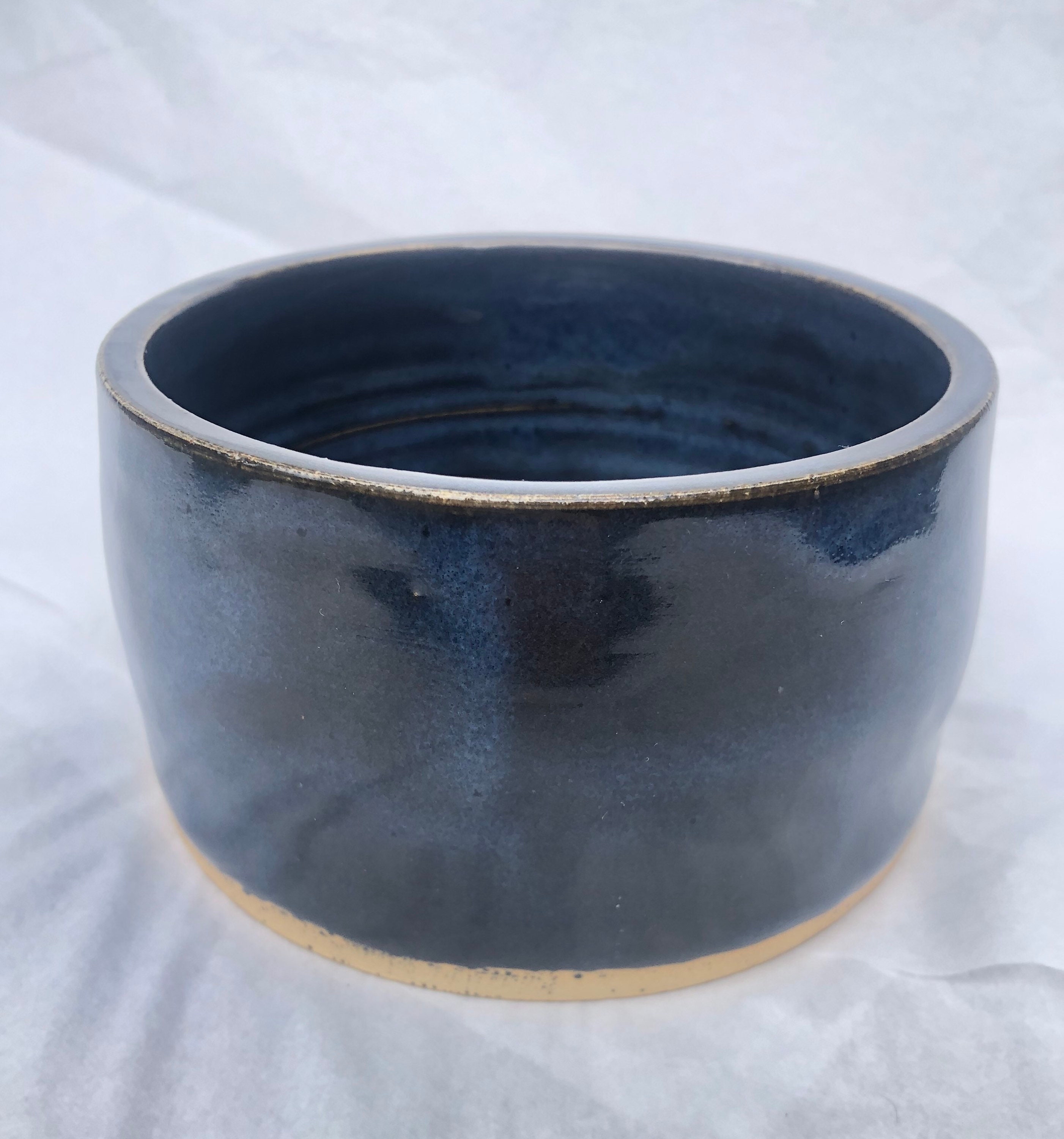 Handmade Navy Blue Ceramic Bowl Etsy
