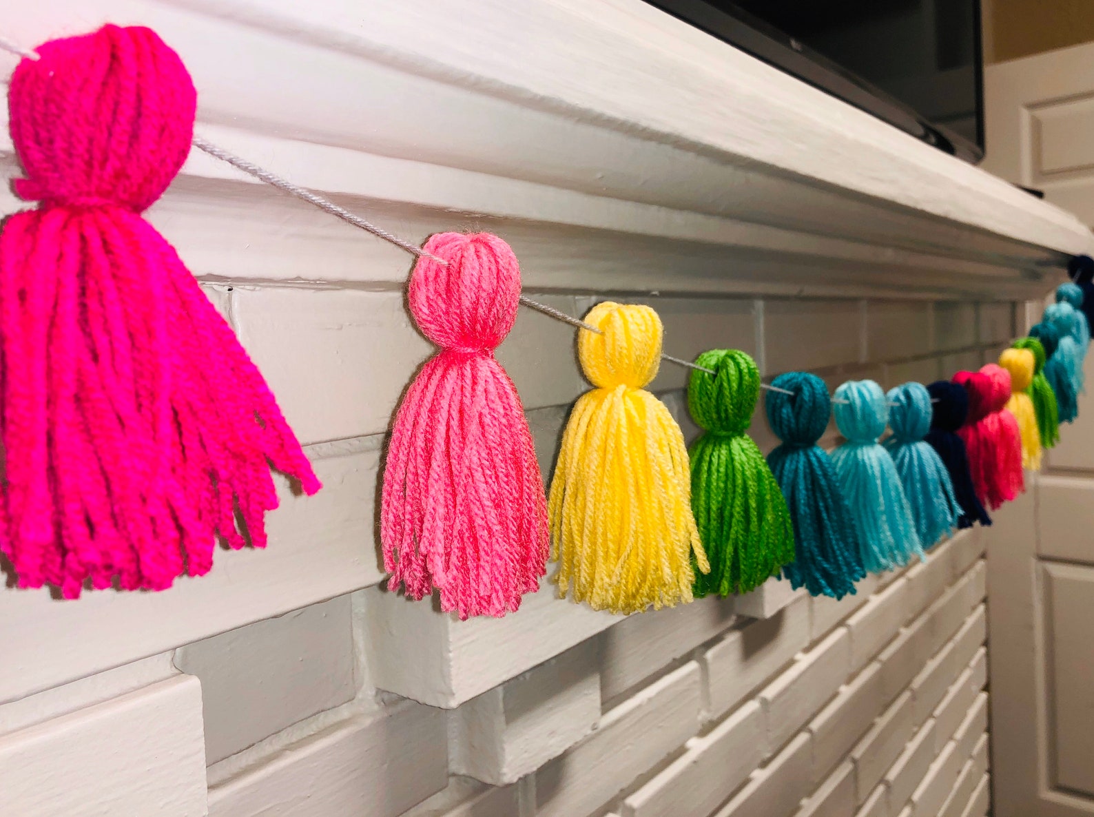 Rainbow Tassel Garland Etsy
