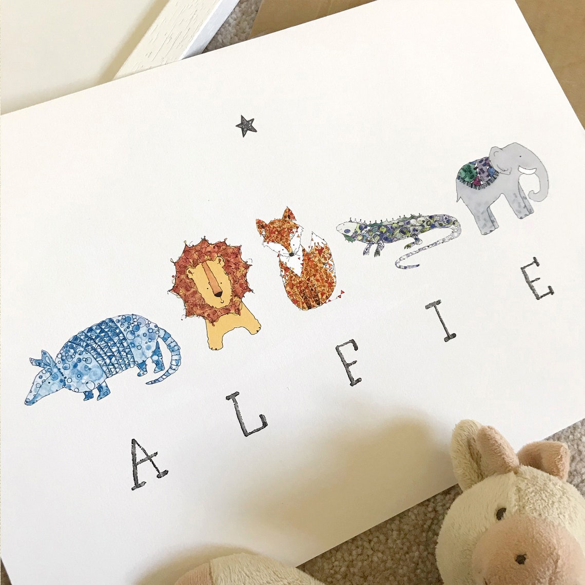 Personalised Name Print Baby Name Art Custom Name Print Etsy