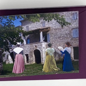 Arlesian cards in costume at the farmhouses