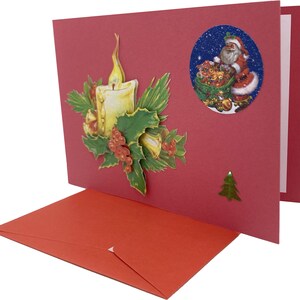 Carte Bougie et Père Noël