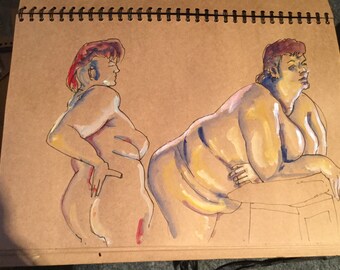 Original Drucke 3 X Set Von Life Drawing Lady Print Limited Etsy
