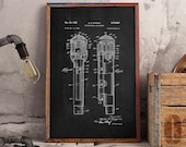 Microphone Patent Print, Microphone Patent, Vintage Art, Blueprint, Poster, Patent Prints, Wall Art, Studio Decor, Home Decor - P83