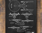 Star Trek Patent Print, Star Trek Patent, Star Trek Starship, Space Poster, Star Trek Wall Decor, Star Trek Blueprint, Patent Poster - P689