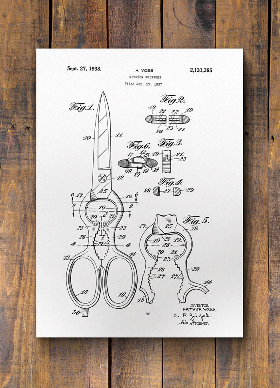 Kitchen Scissors Patent Print Scissors Patent Scissors Etsy