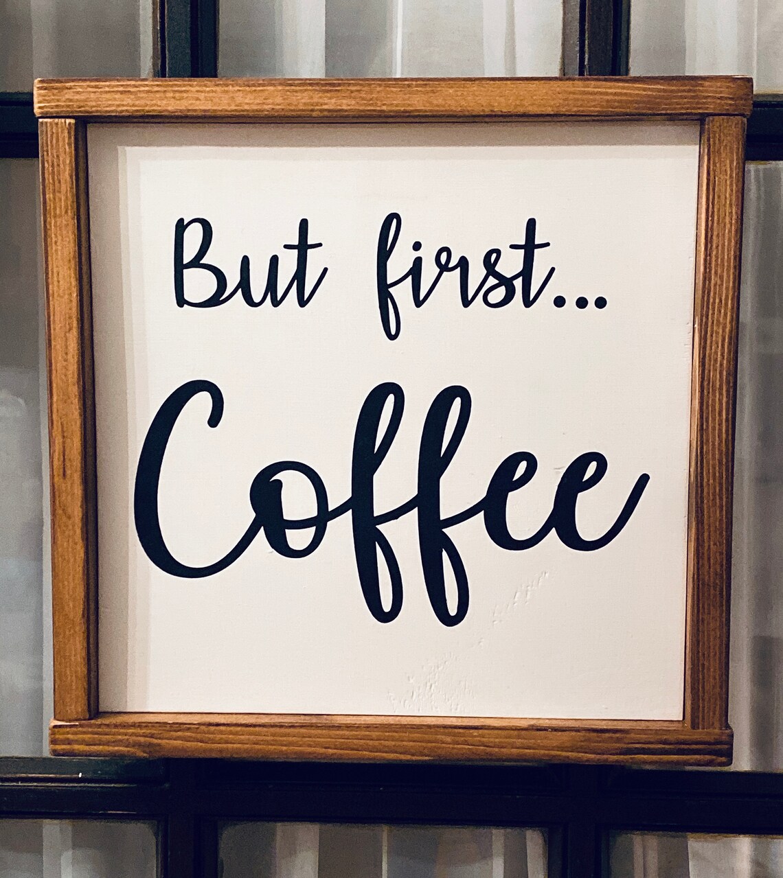 BUT FIRST COFFEE Handcrafted Wood Sign 12x12 | Etsy