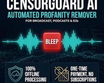 CensorGuard AI v1.1.1 | Automated Profanity Scanner and Audio Editor | Clean Radio Edits | Podcast DJ and Broadcast Compliance Software