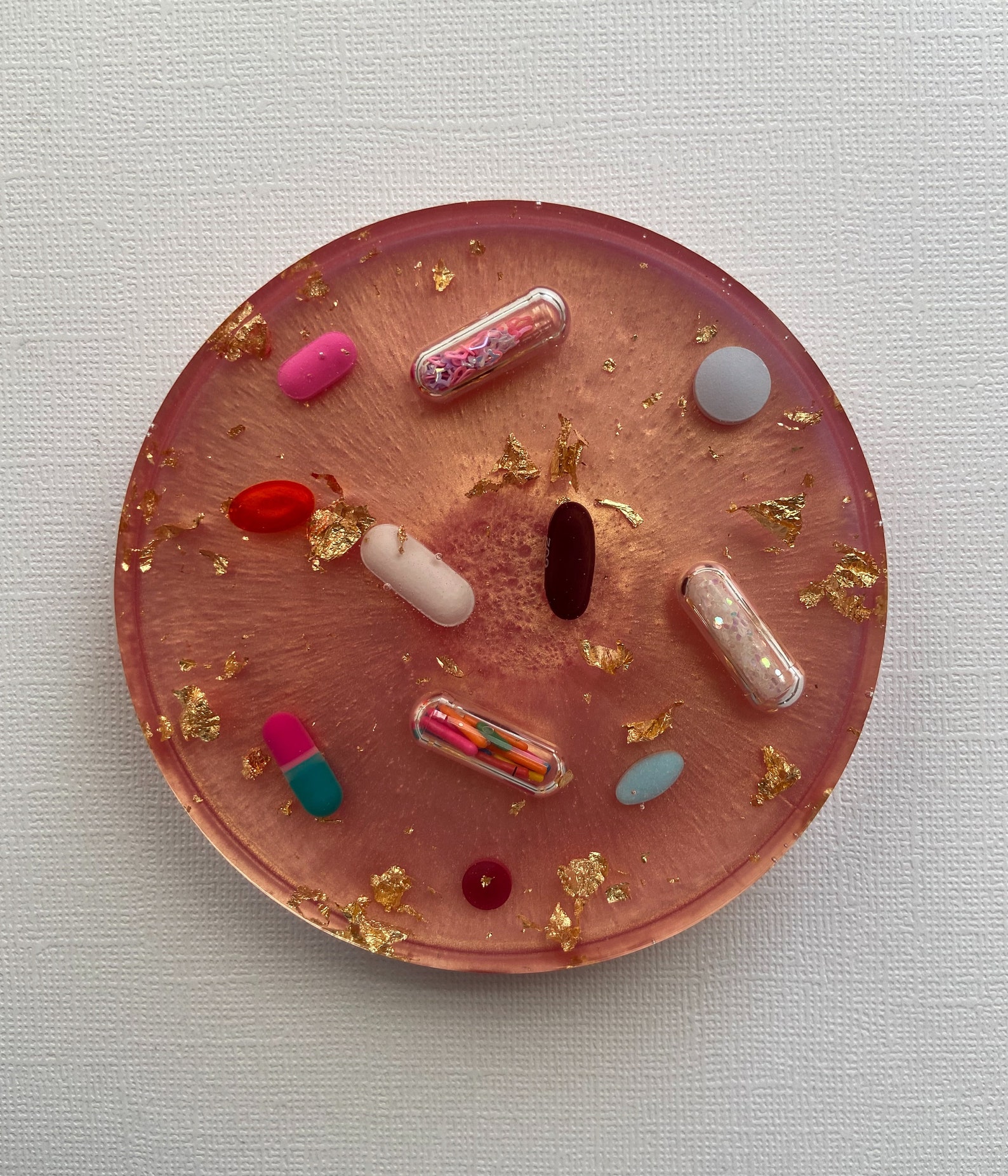 Resin Pill Coasters Set of 2 Pill Resin Art Coasters. Rose Etsy