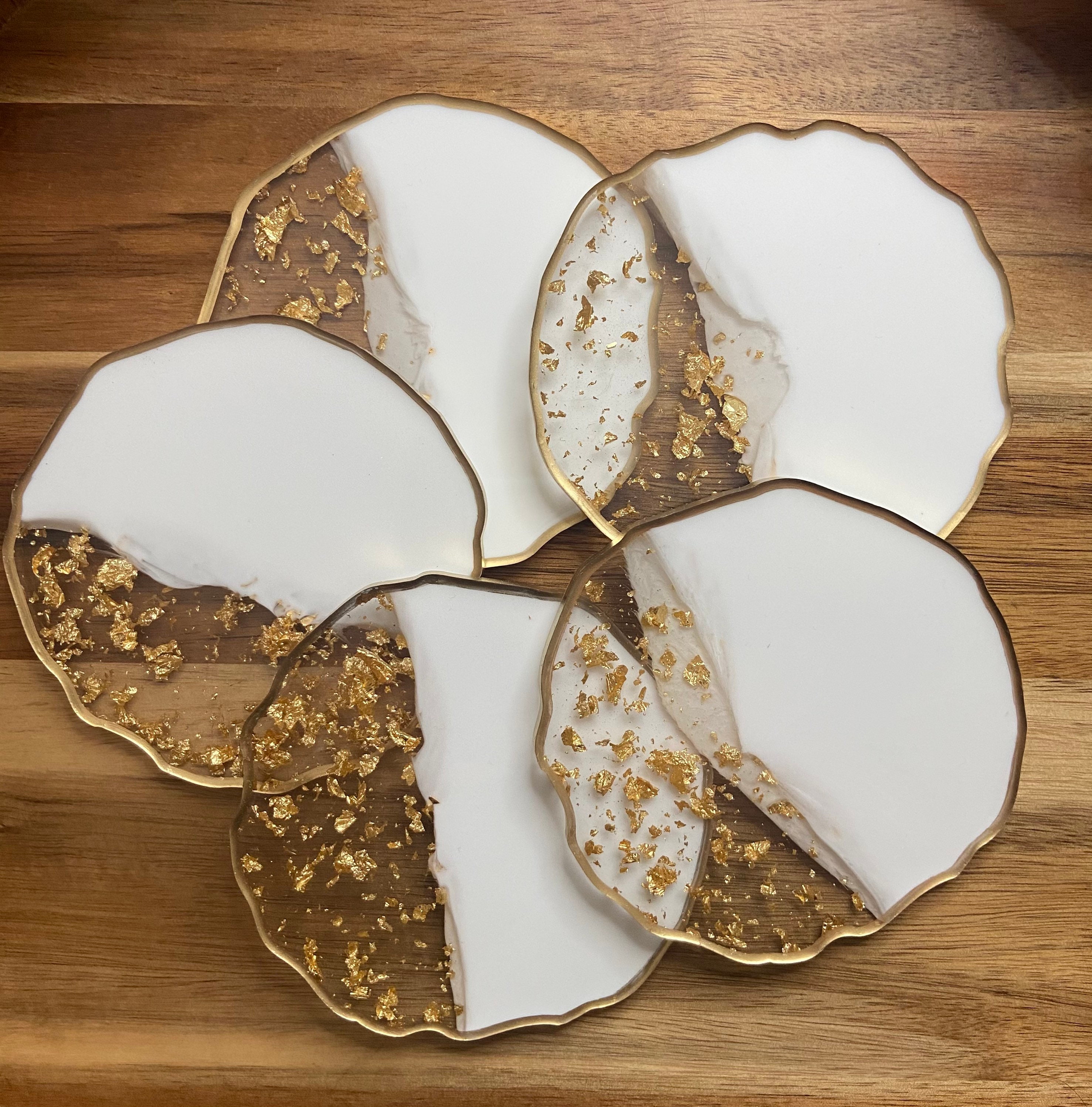 Resin Coaster Setgreat Wedding Favors. White Pearlized With Etsy UK