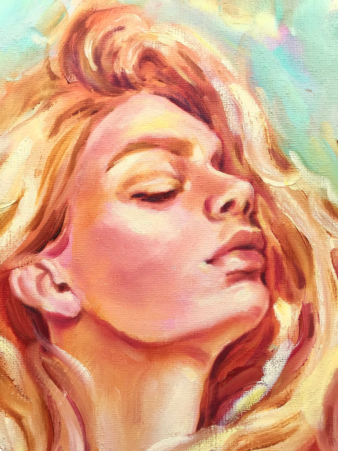 Female Portrait Oil Painting Original Art Serenity Portrait | Etsy