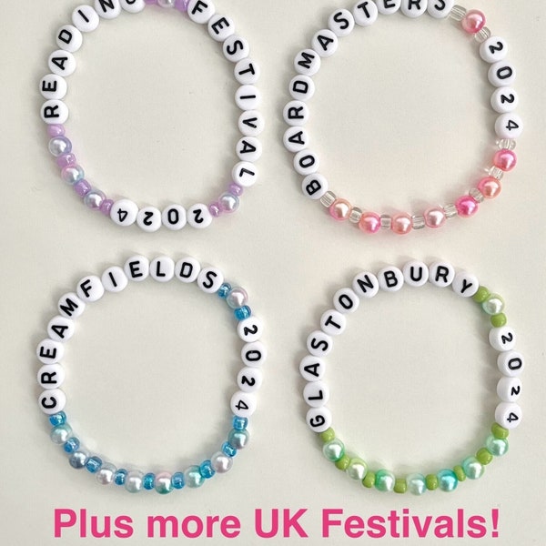 UK Festivals 2024 (Glastonbury, Creamfields, R&L, Boardmasters and more!) Friendship Bracelets. Bracelets for personalised dates.e