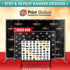 Custom Step and Repeat Banner: Business Logo, Wedding & Party Backdrop