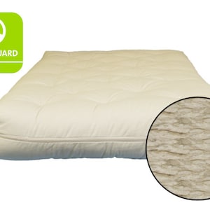 8 inch Natural Wool Fiber Futon, Double Stiched