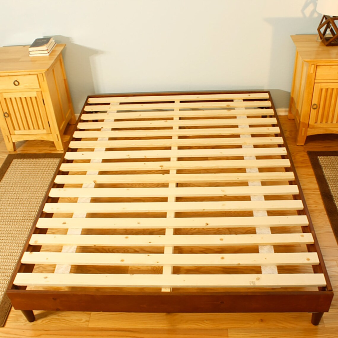 Natural Wood Latex Mattress Platform Easy Assembly Etsy