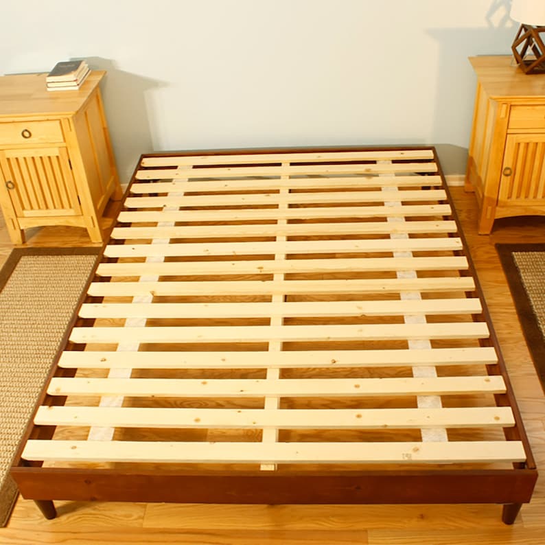 Natural Wood Latex Mattress Platform Easy Assembly Etsy