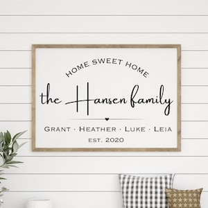 Home Sweet Home Familienname Benutzerdefiniertes Zeichen | 4 Jpgs & 1 svg | Einweihungsparty Geschenk | Bauernhaus Dekor | Rustikaler Wandbehang
