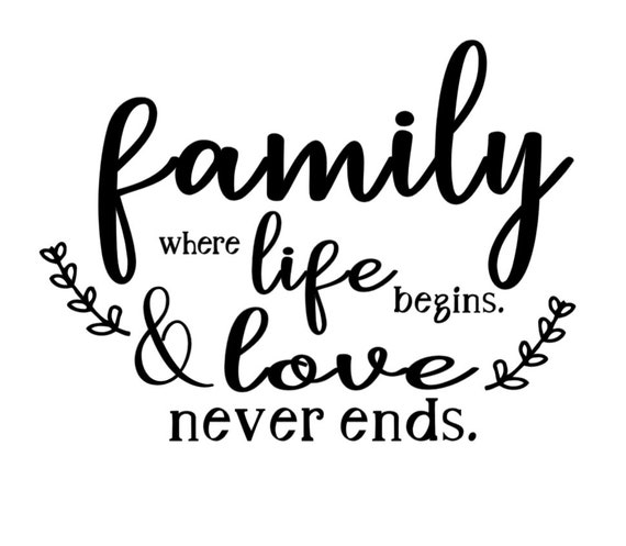 Family Where Life Begins Love Never Ends Svg Png Pdf Etsy