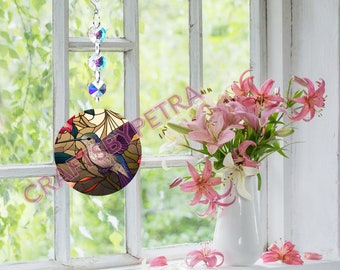 Sublimation Stained Glass Look  Hummingbird Ornament / Suncatcher