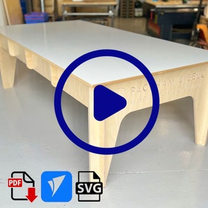 Planos de banco de trabajo de 8 x 4, mesa de ensamblaje de enrutador CNC, banco de trabajo de taller portátil en paquete plano de 8 pies x 4 pies, dibujos SVG Vectric CRV en formato PDF, descarga instantánea