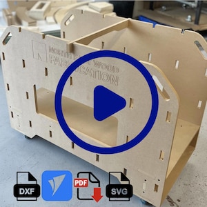 ワークショップ トロリー CNC ルーター プラン 木材収納 MFT カート 木工 木工 dxf crv svg pdf Vectric CAD 図面 ダウンロード
