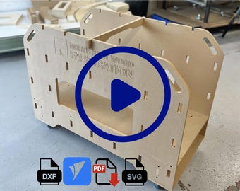 Planos de carro de taller para fresadora CNC, carro de almacenamiento de madera MFT para carpintería, ebanistería, carpintería, dxf, crv, svg, pdf, dibujos CAD de Vectric, descarga